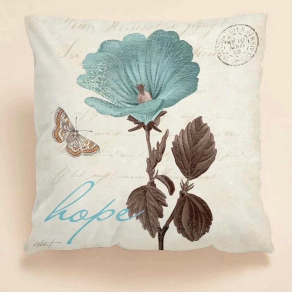 Flower print cushion cover without filler